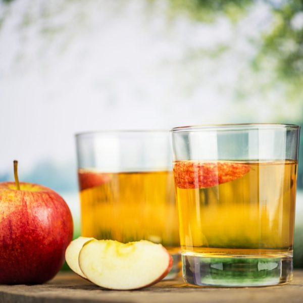 Fresh apple juice close up shot